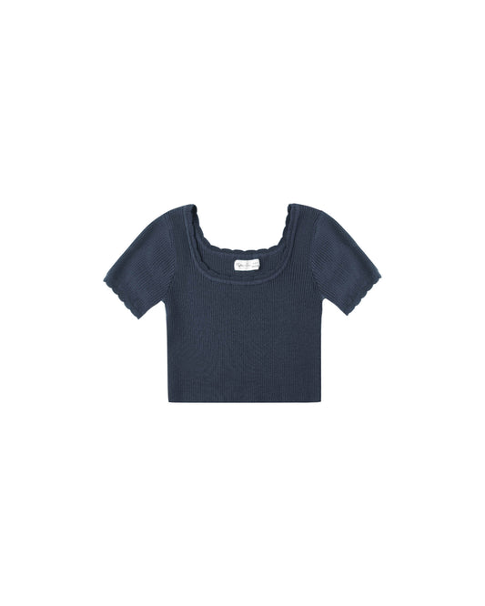 Rylee & Cru - Navy Scallop Tee
