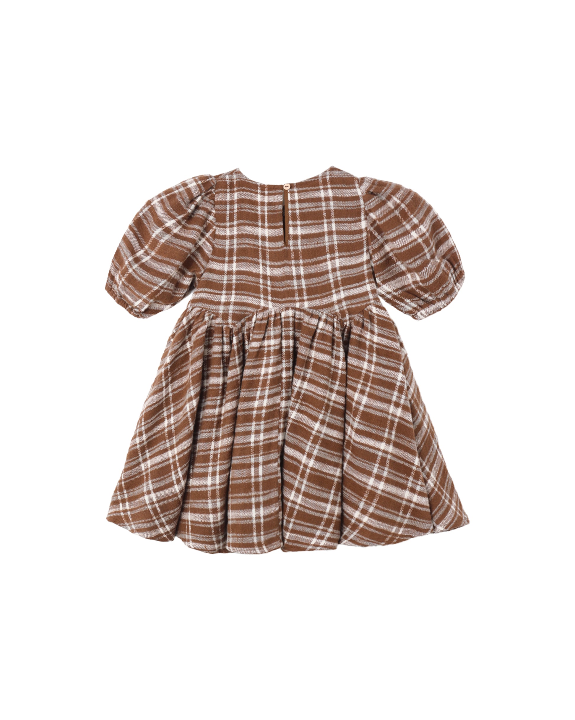 Rylee & Cru Aspen Plaid Rose Dress in mulberry, featuring a charming plaid pattern and soft fabric for girls' casual wear.