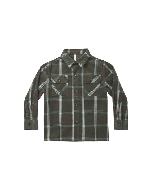 Holiday Plaid Pocketed Flannel Shirt