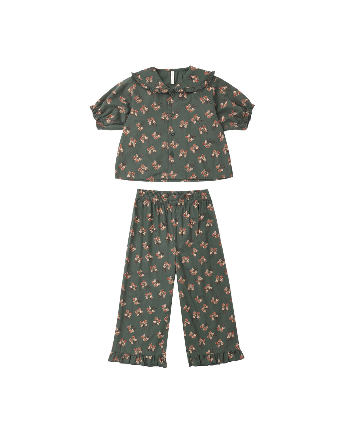 Evergreen Bouquet Ruffle Pajamas