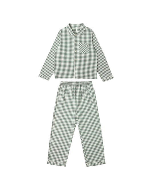 Evergreen Gingham Long Sleeve Pajamas
