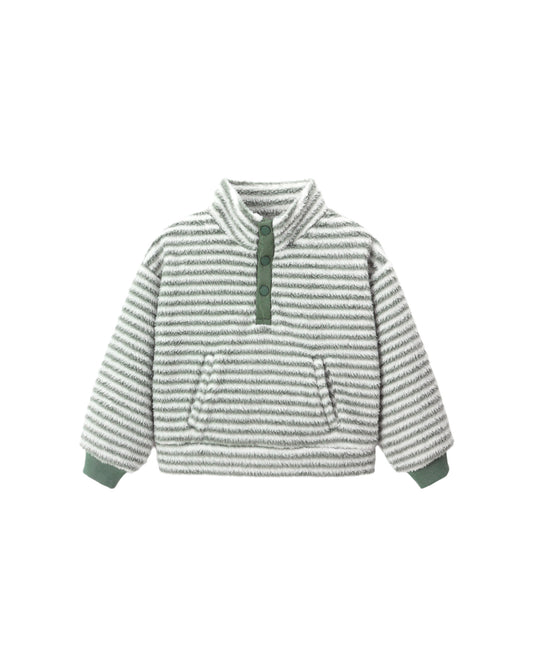 Evergreen Stripe Snap Pullover