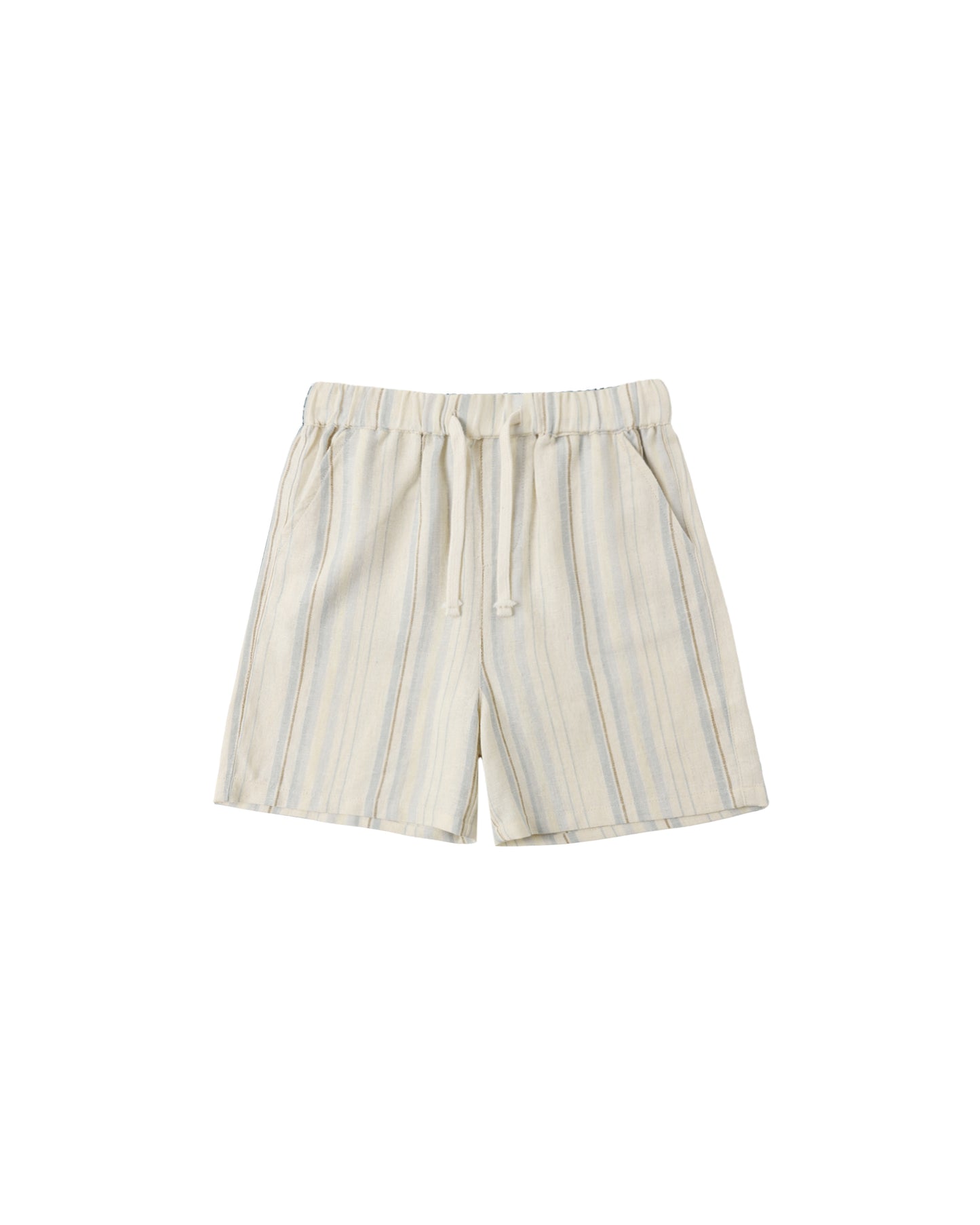 Rylee & Cru Sea Stripe Perry Short in natural color, featuring a striped pattern and relaxed fit for summer wear.