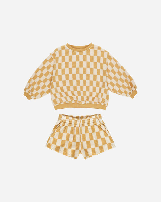 Rylee & Cru - Marigold Check Summer Terry Set