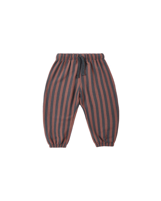 Rylee & Cru Mulberry Stripe Relaxed Jogger in midnight blue with soft fabric and comfortable fit, featuring white stripe detailing.