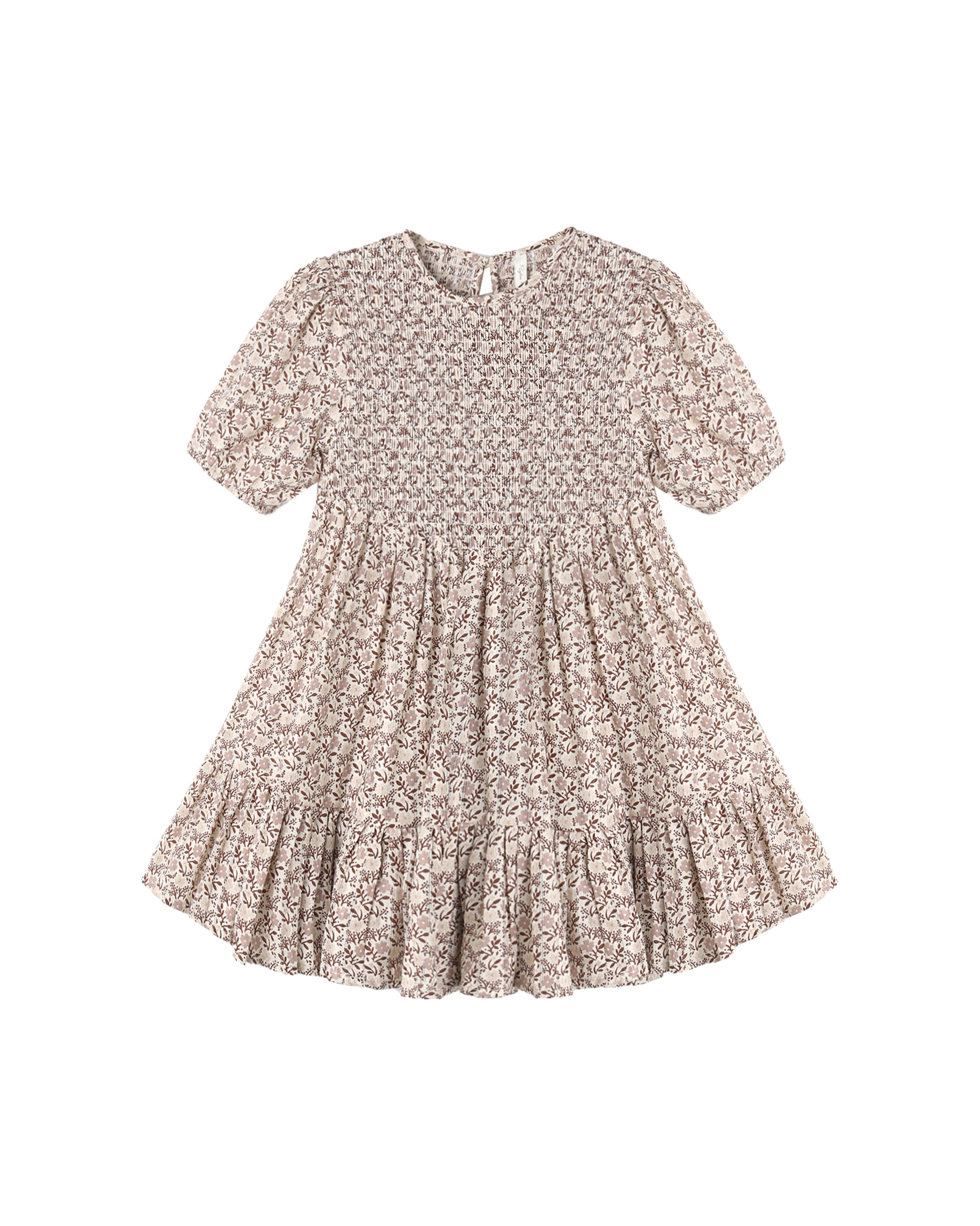 Rylee & Cru Primrose India dress in natural cotton fabric with a floral print, featuring a relaxed fit and short sleeves.
