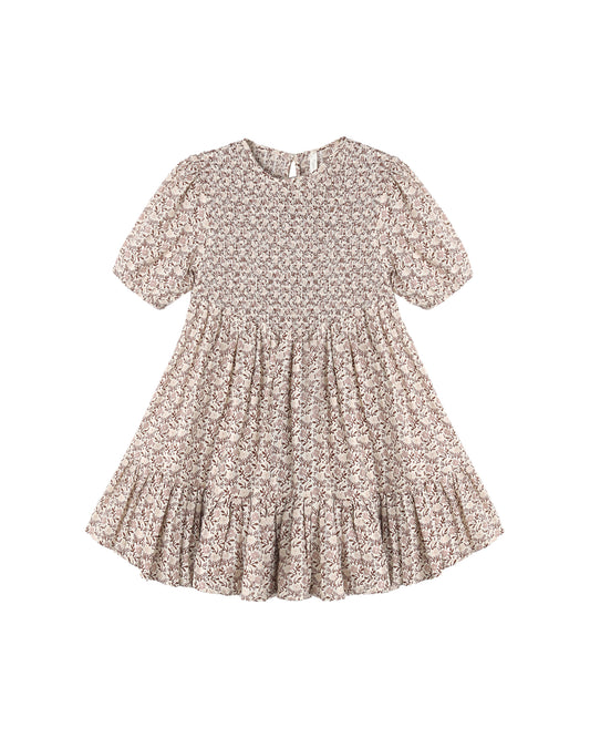 Rylee & Cru Primrose India dress in natural cotton fabric with a floral print, featuring a relaxed fit and short sleeves.