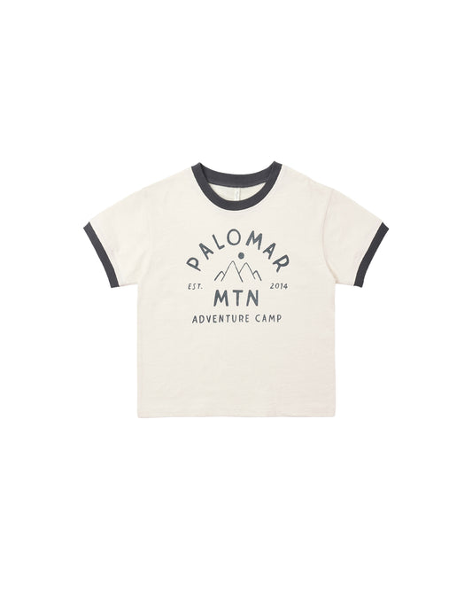 Rylee & Cru Palomar Mountain Ringer Tee in ivory, featuring a classic ringer neckline and mountain graphic design.