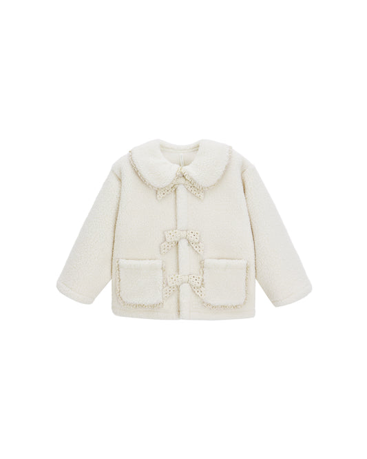 Rylee & Cru - Natural Shearling Collared Coat