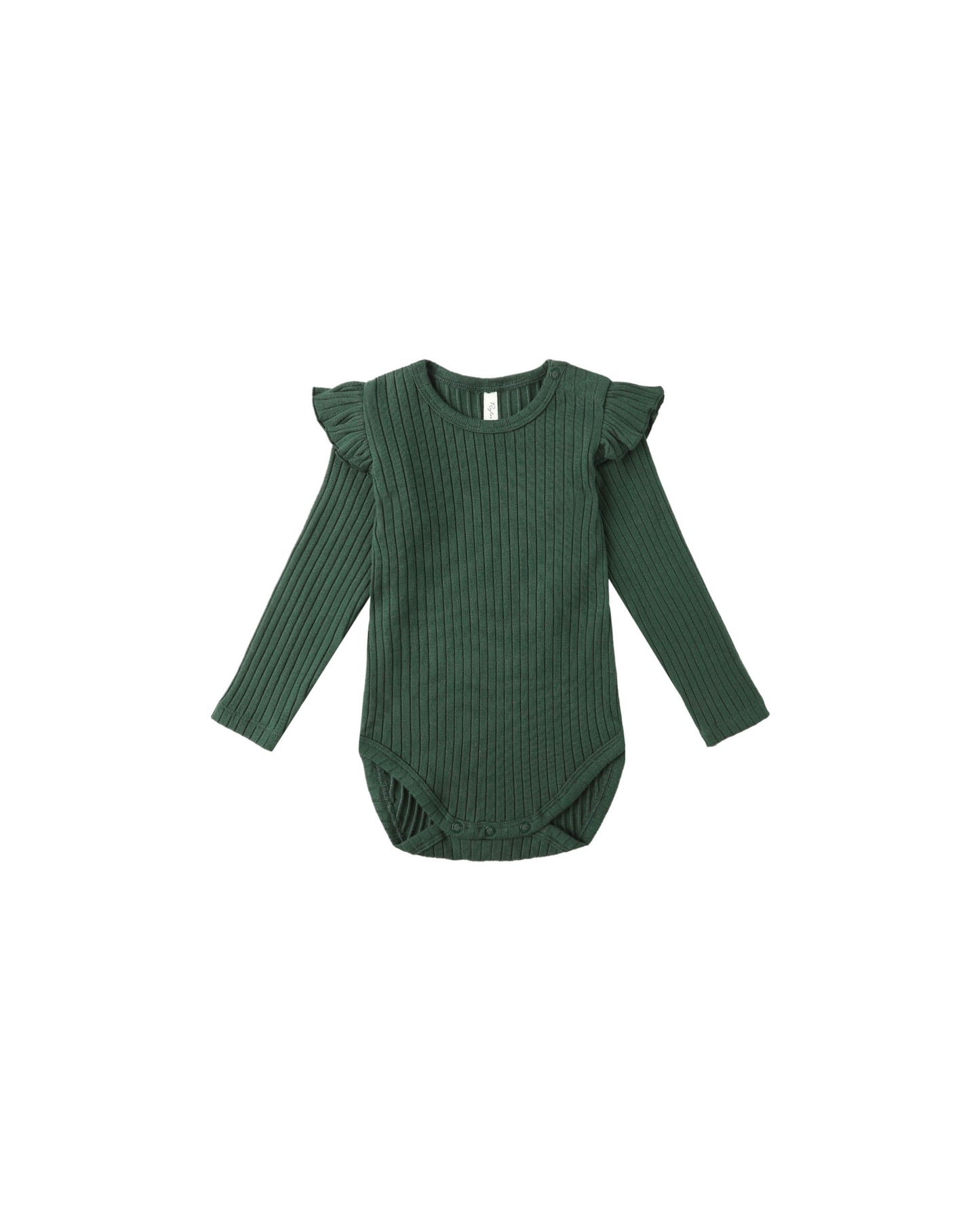 Green Shoulder Ruffle Bodysuit