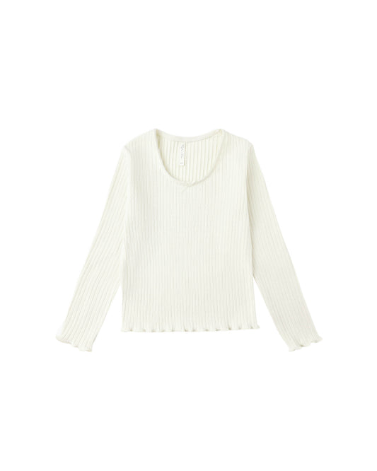 Ivory Ribbed Long Sleeve