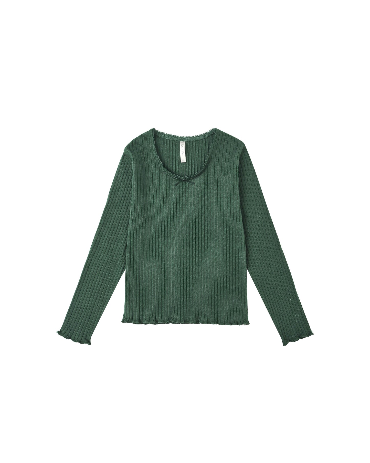 Green Ribbed Long Sleeve