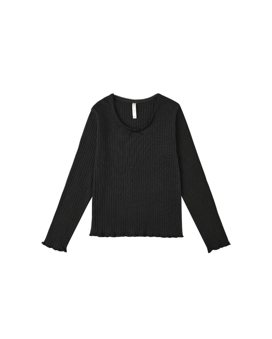 Black Ribbed Long Sleeve