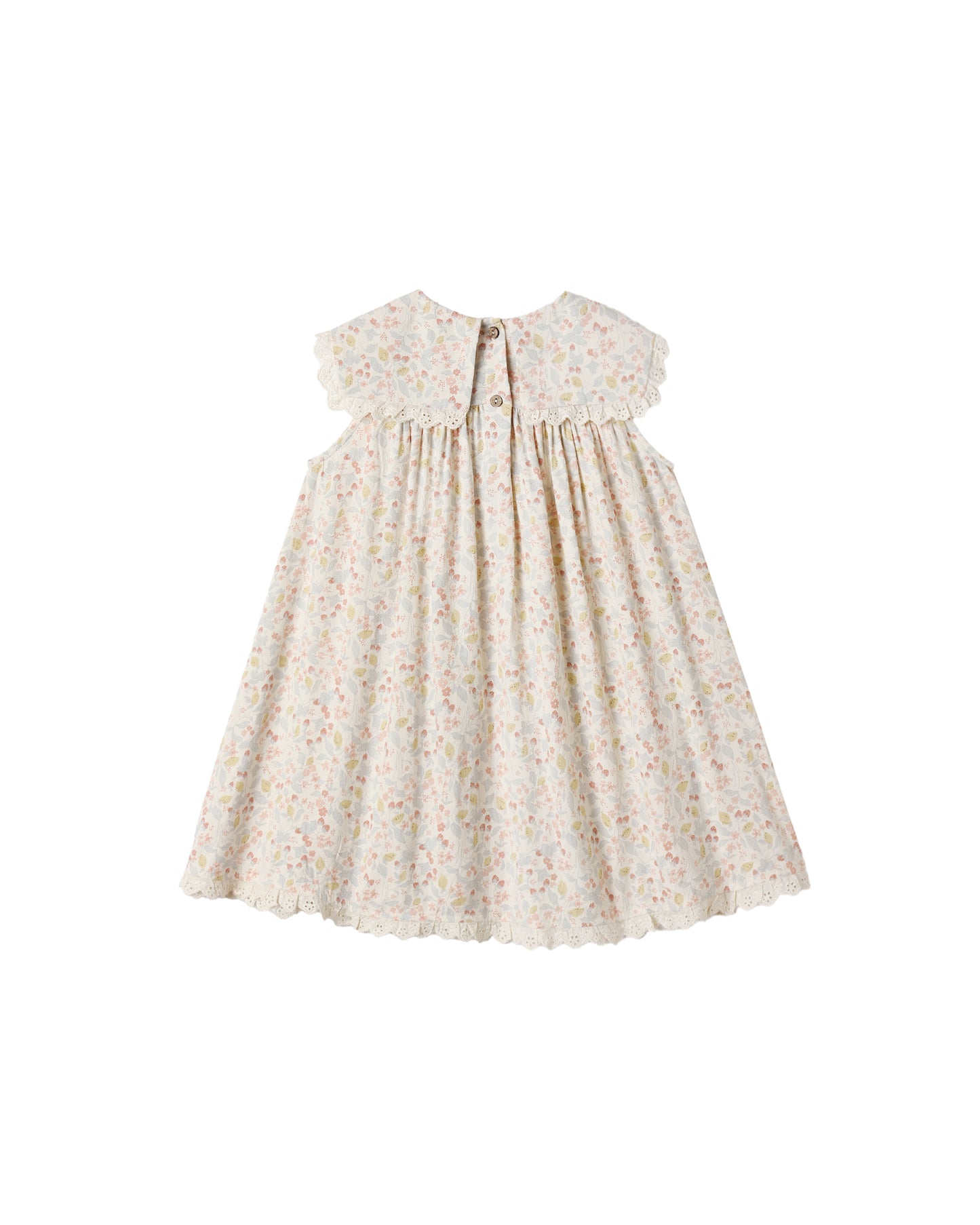 Rylee & Cru Summer Garden Porter Dress in ivory, featuring a lightweight, floral print with a relaxed fit and short sleeves.