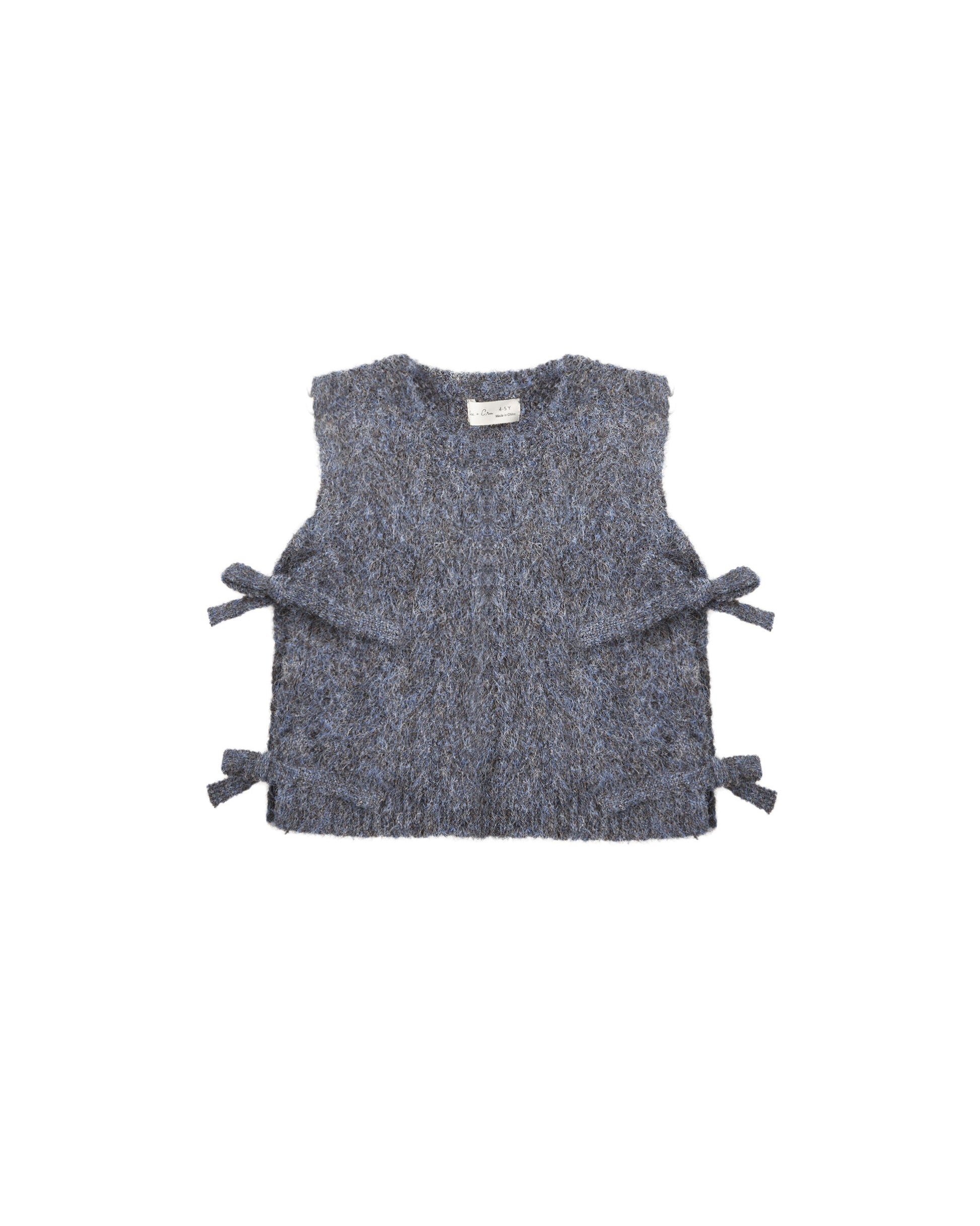 Rylee & Cru Midnight Bow Sweater Vest featuring a cozy knit fabric and a charming bow detail on the front.