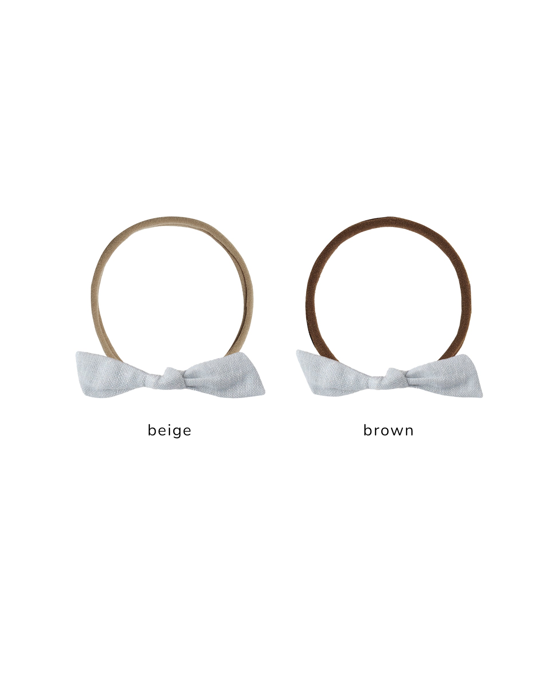Heathered light blue Rylee & Cru Little Knot Headband with soft fabric and cute knot detail, perfect for little girls.