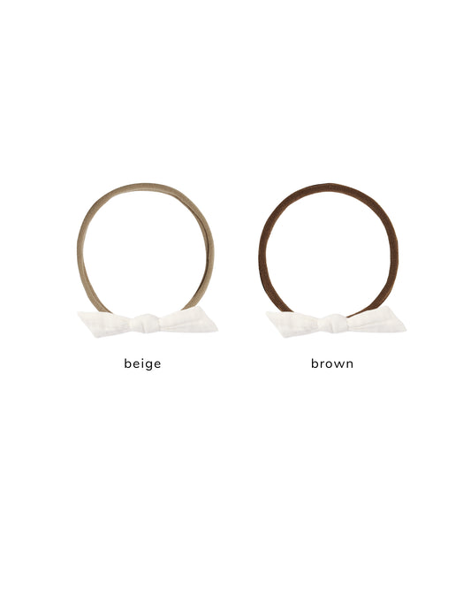 Natural Little Knot Headband by Rylee & Cru featuring a soft, knot design in neutral, comfortable fabric for babies and toddlers