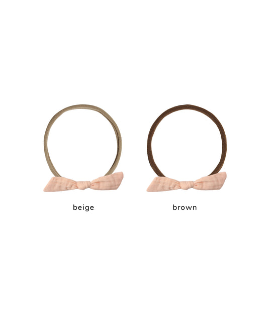 Rylee & Cru Melon Little Knot Headband with soft fabric and knot detail, perfect for babies and toddlers.