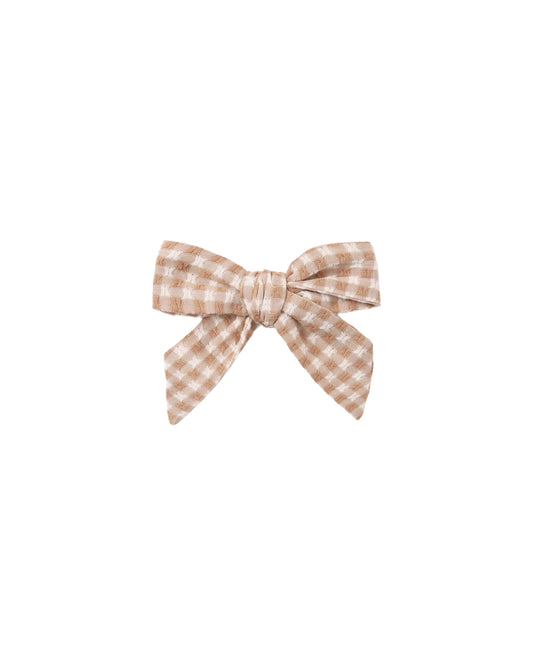 Fawn Gingham Bow by Rylee & Cru, a cute fabric accessory with a classic gingham pattern and a bow detail.