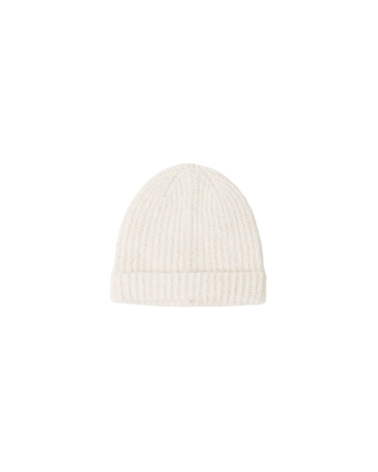 Rylee & Cru Natural Beanie in soft, cozy fabric, featuring a simple knit design for warmth and comfort.