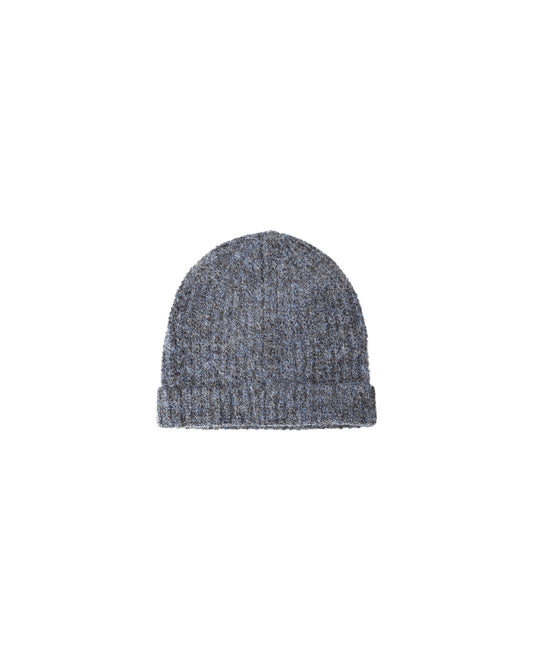 Rylee & Cru Midnight Beanie made of soft knit fabric, featuring a snug fit and folded brim in deep midnight blue.