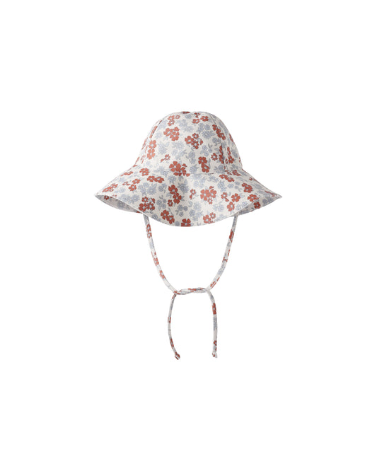 Rylee & Cru Americana Floral floppy swim hat in natural with colorful floral pattern and wide brim for sun protection