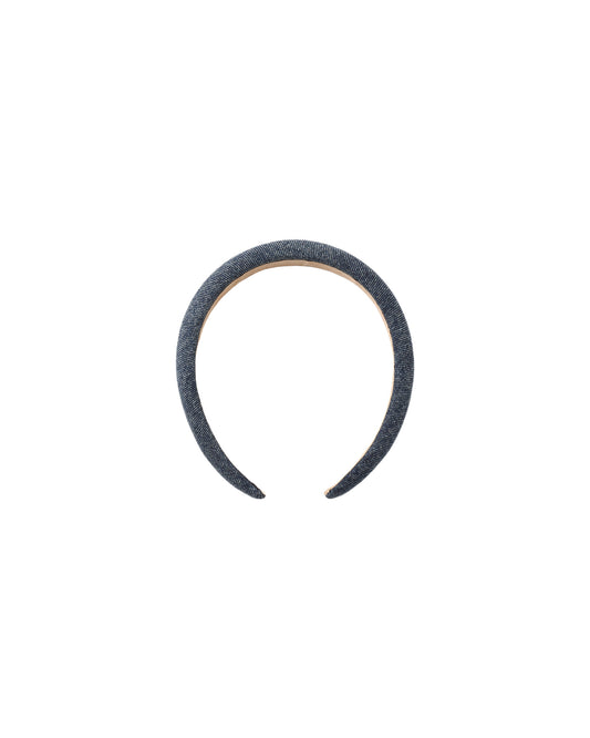Indigo padded headband by Rylee & Cru featuring soft fabric and padded design, ideal for stylish baby or toddler accessories.