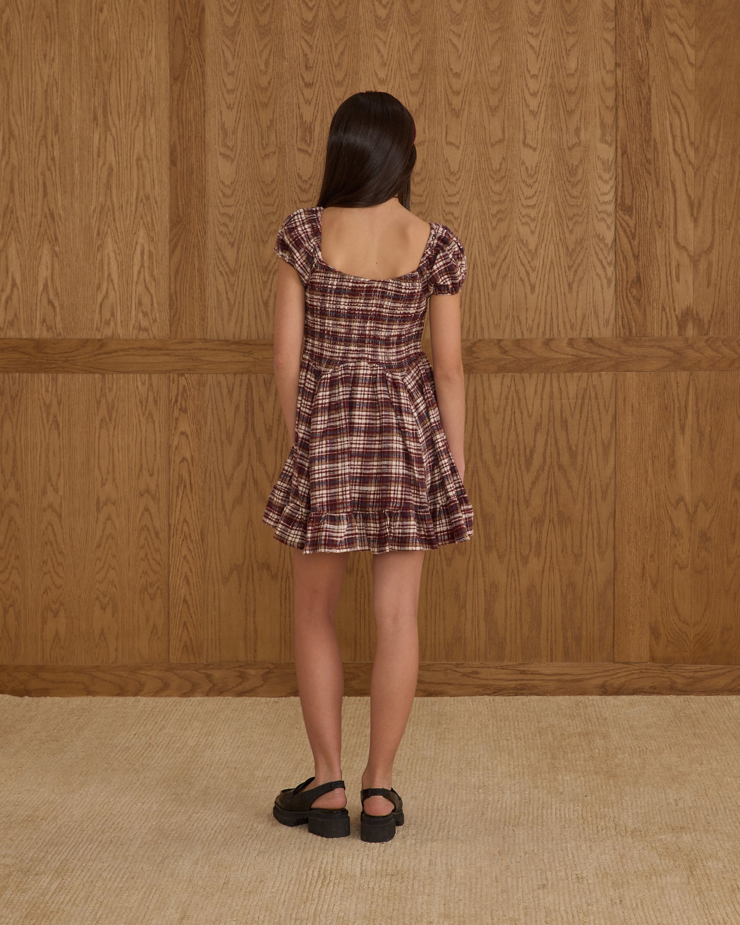 Rylee & Cru - Teen Burgundy Plaid Stella Dress