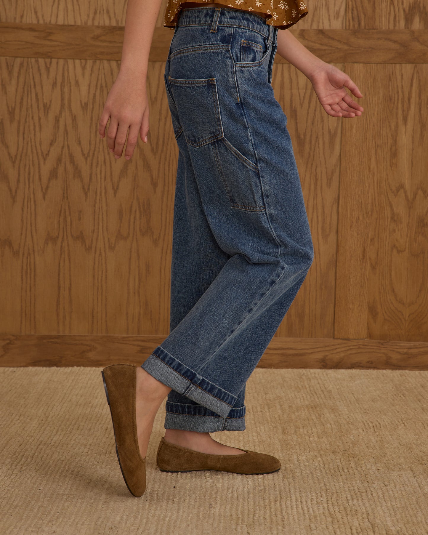 Rylee & Cru - Teen Indigo Denim Baggy Wide Leg Pant