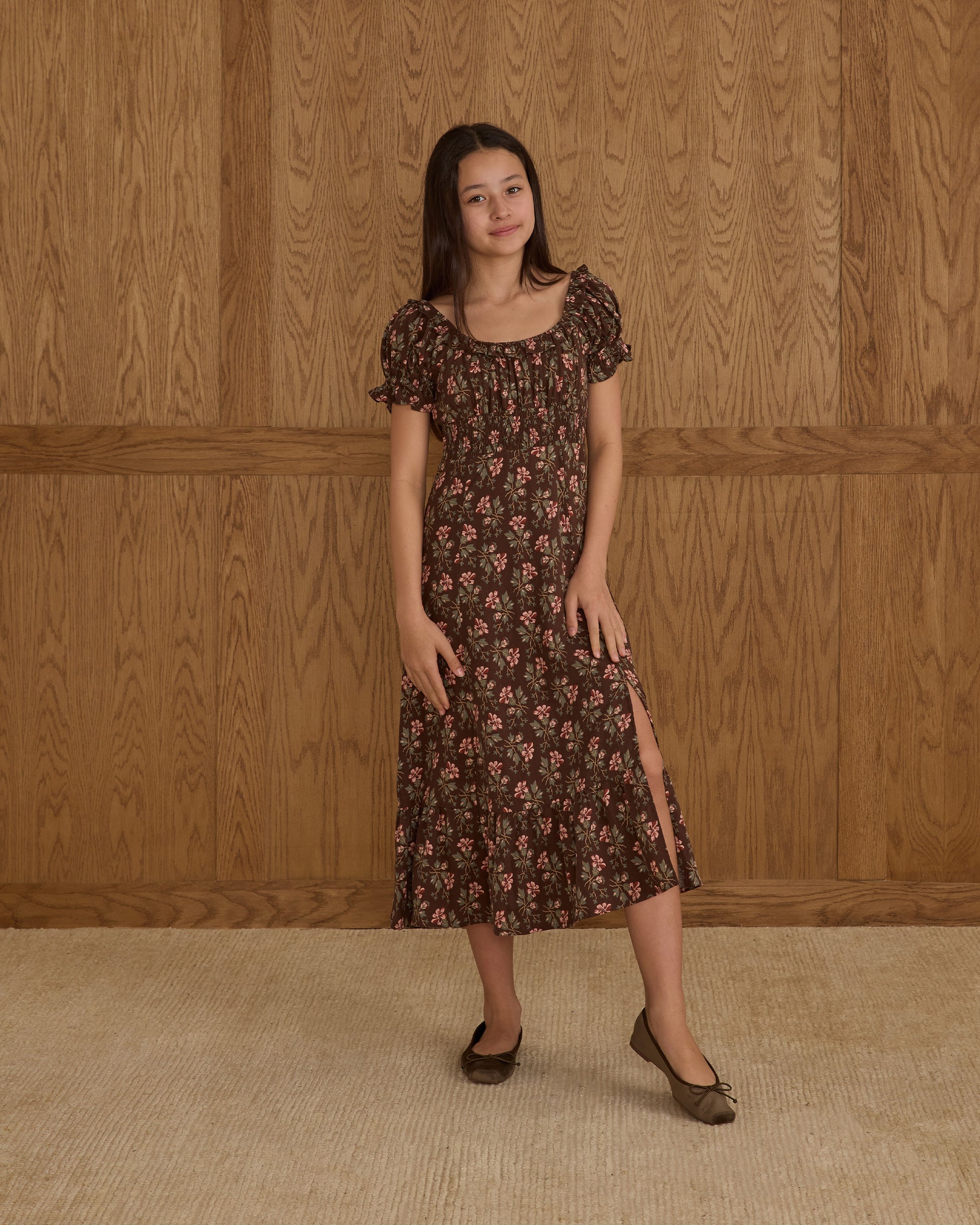 teen midi dress Midi Dress for Teens Girls Cotton-Linen Cute Ruffles Cap Sleeve Crew Neck Drawstring High Waisted Juniors Solid Lightweight Dress Size 4-14
