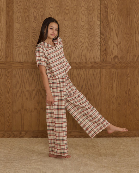 Teen Holiday Flannel Ruffle Pajamas
