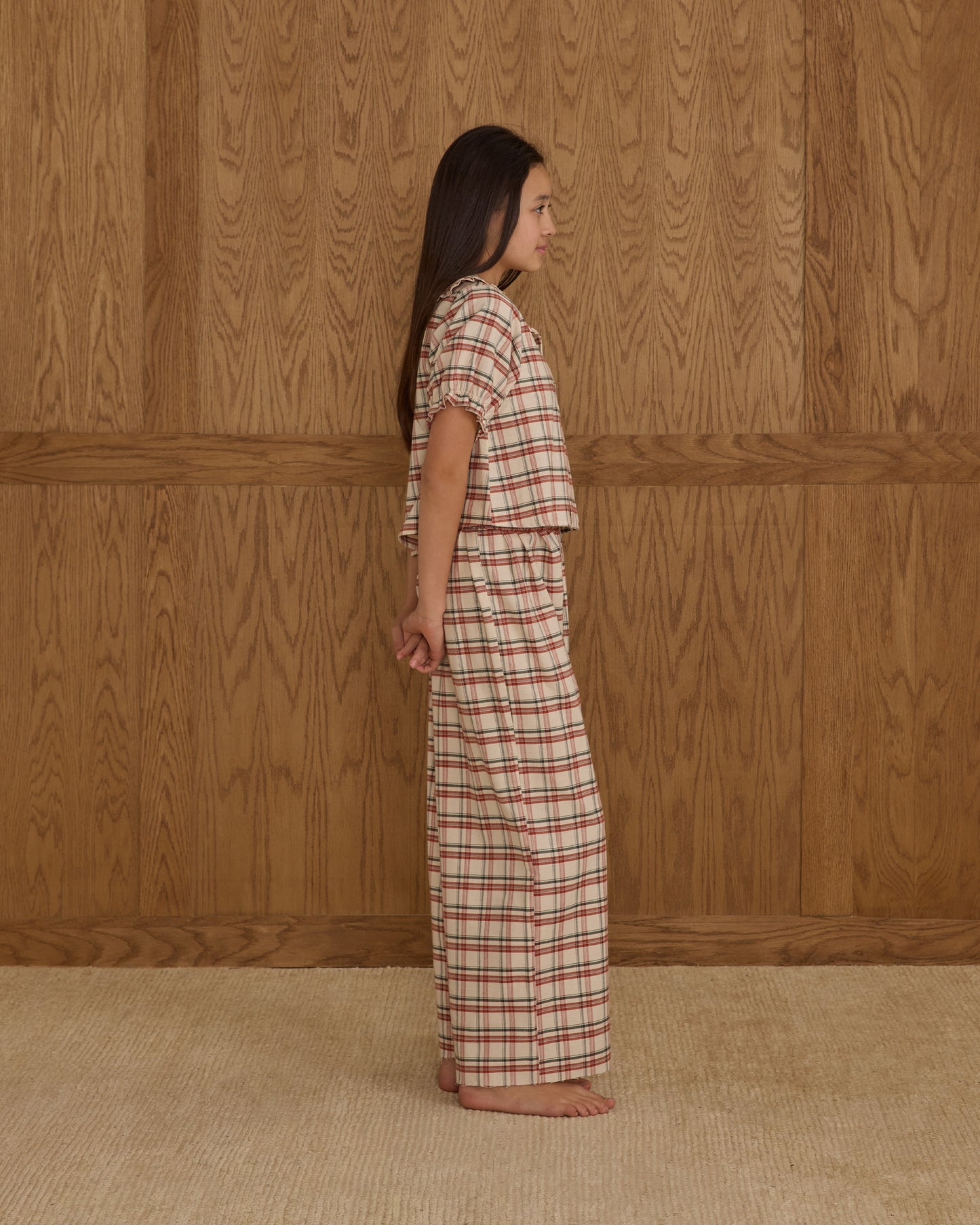 Teen Holiday Flannel Ruffle Pajamas