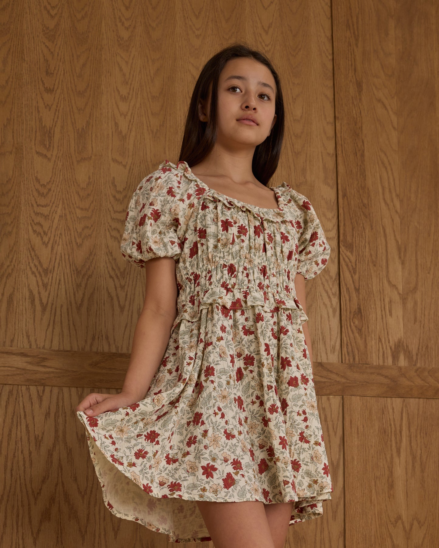 Teen Holiday Floral Shayla Dress