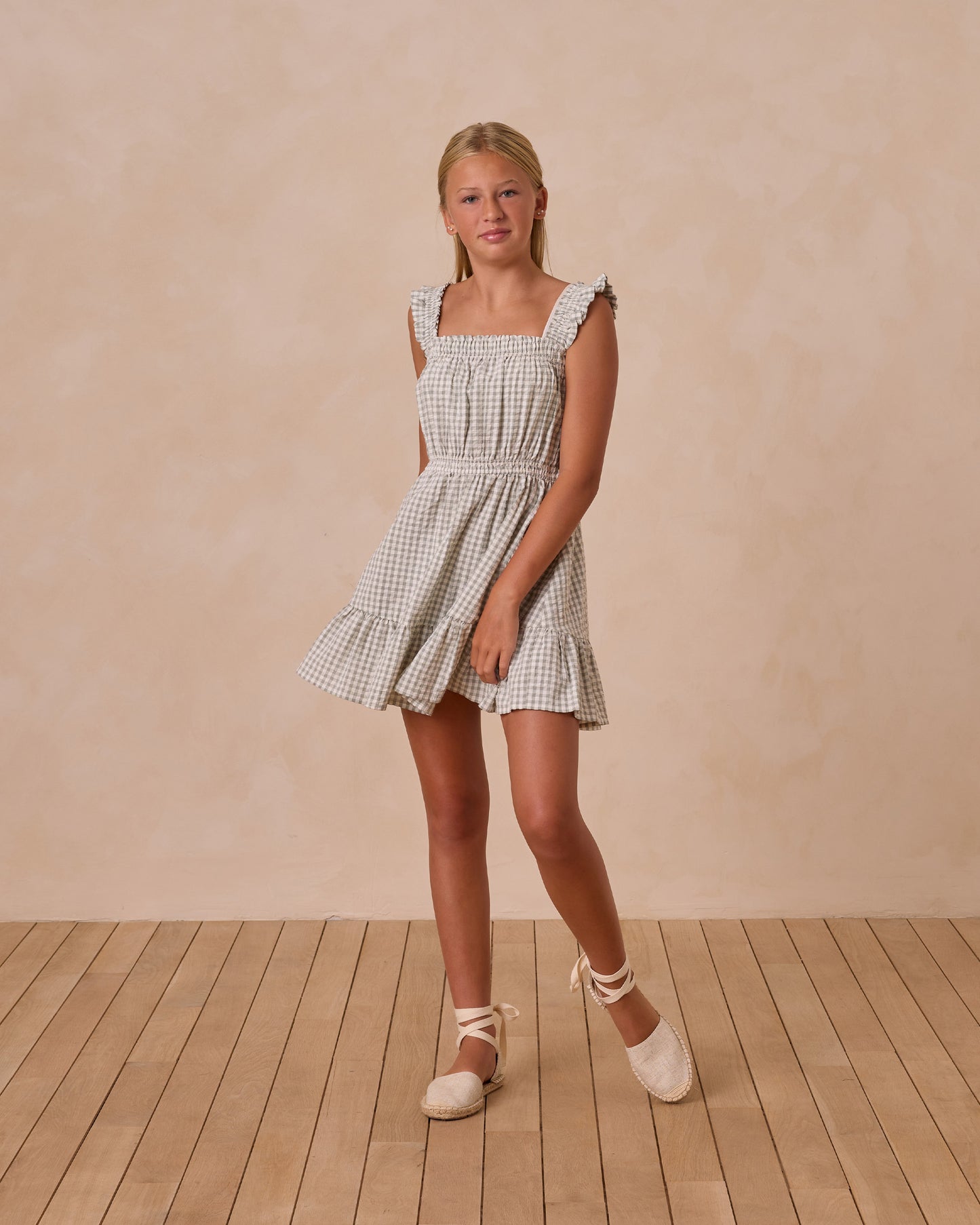 Rylee & Cru - Teen Eucalyptus Gingham Annalise Dress