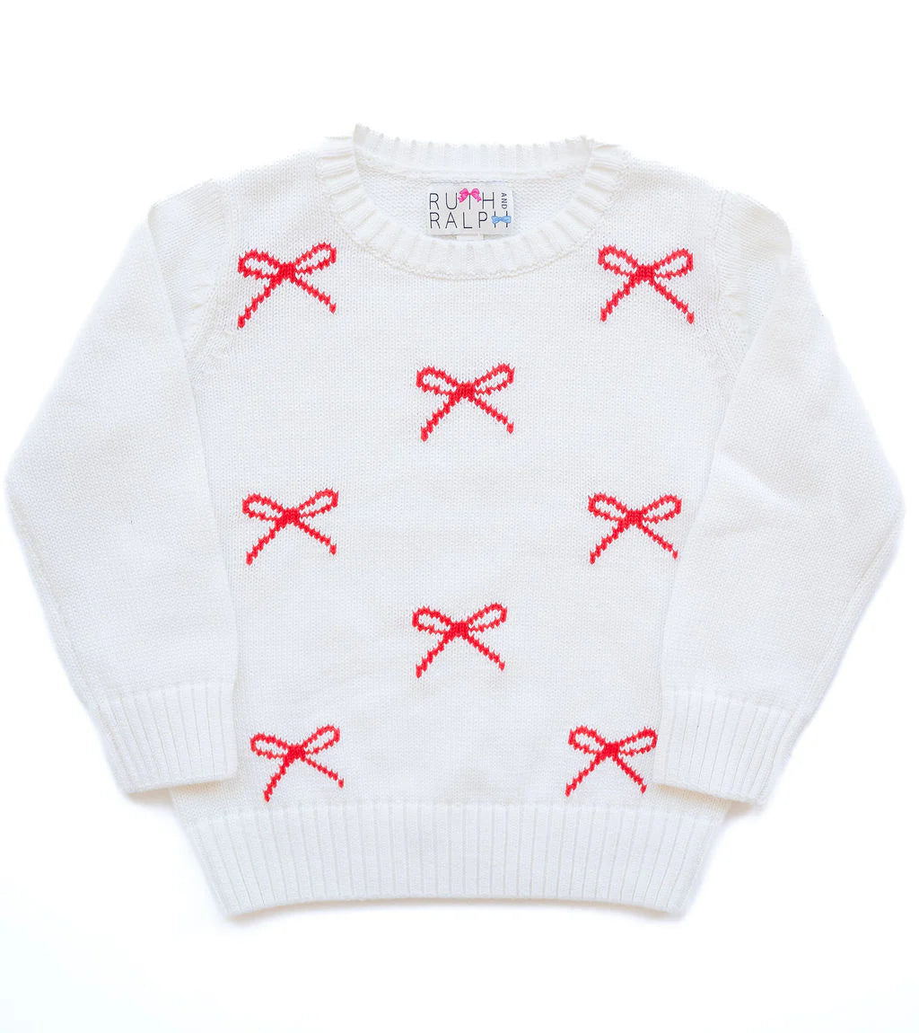 Red & White Bow Sweater
