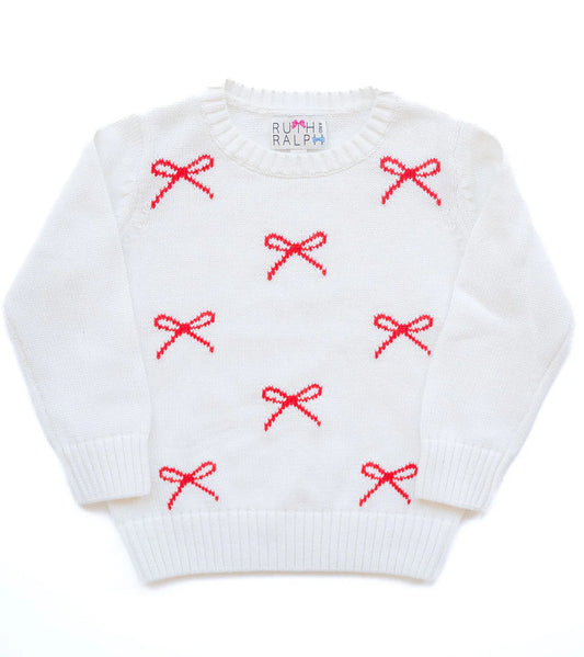 Red & White Bow Sweater