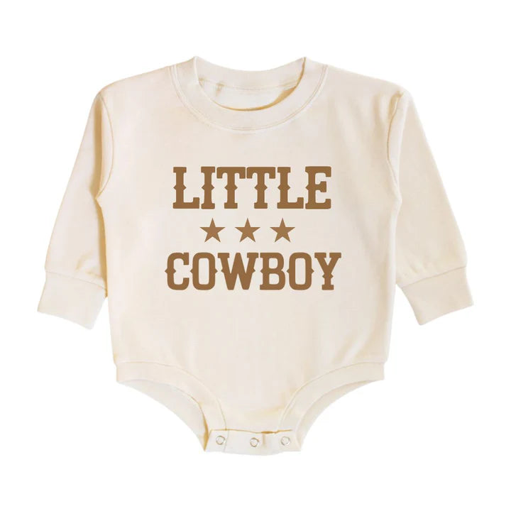 Sweet Wink - Little Cowboy Long Sleeve Romper - Natural