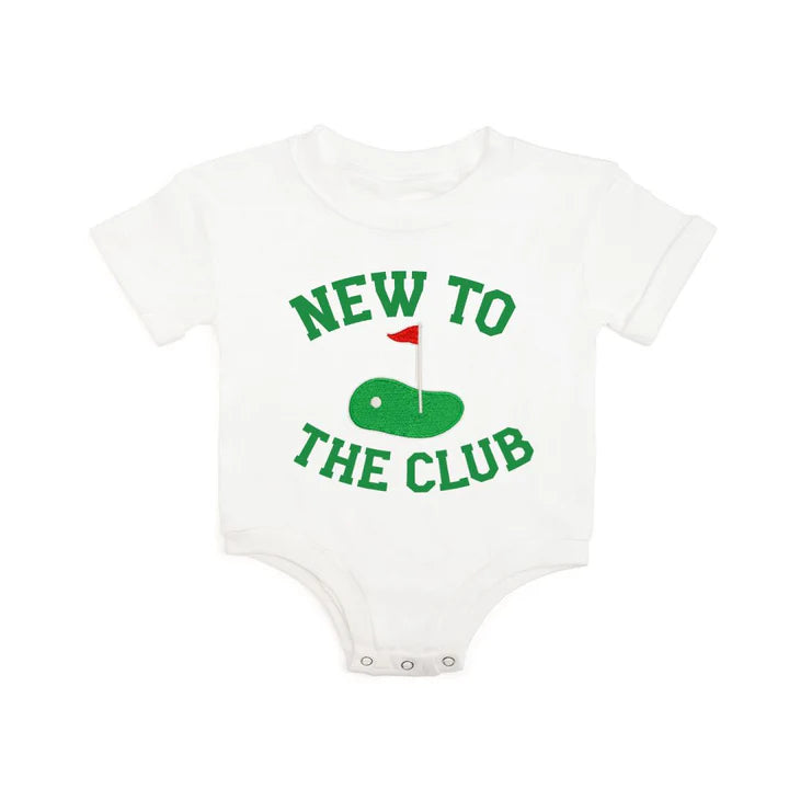 Sweet Wink New To The Club patch short sleeve romper with playful design and vibrant colors, perfect for casual wear.