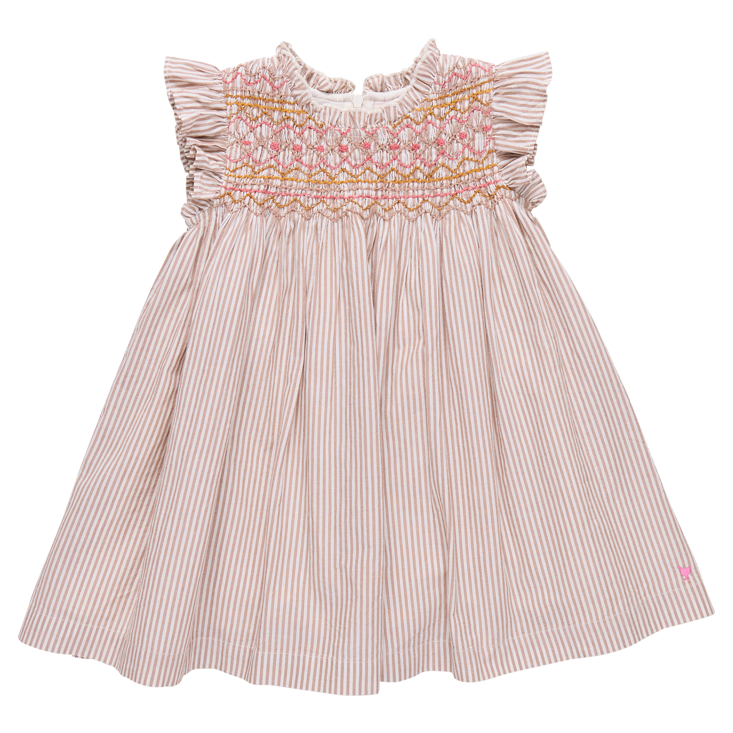 Tawny Brown Stripe Baby Girls Stevie Dress