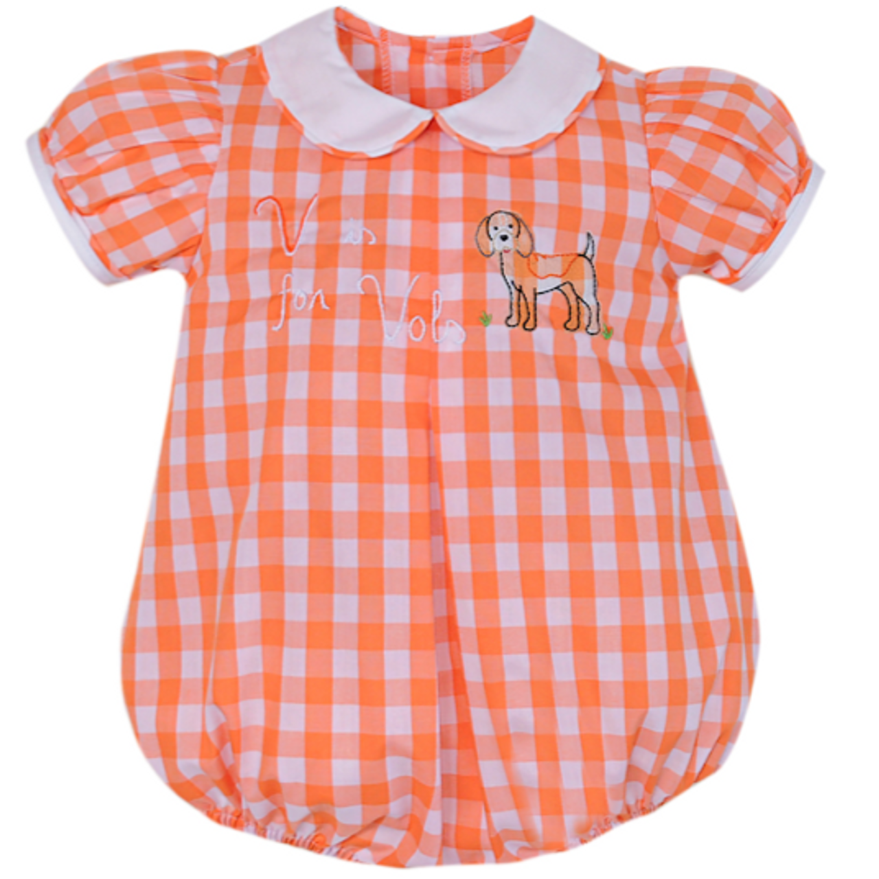 Remember Nguyen - Orange and White Gingham 'V is for Vols Girl Bubble