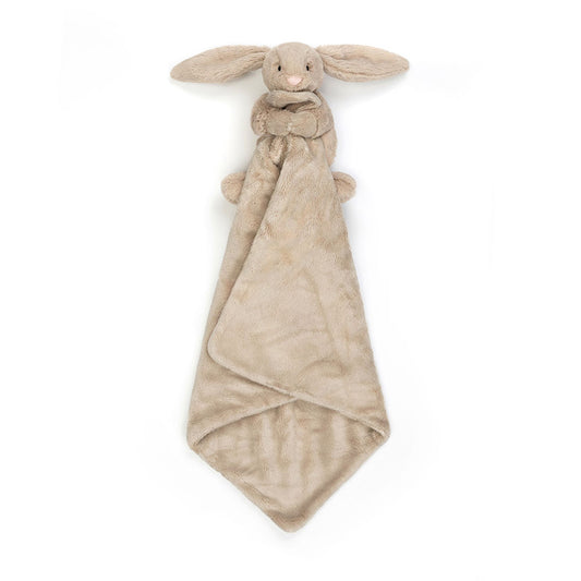Jellycat Bashful Beige Bunny Soother with soft plush fur and floppy ears, ideal for comforting and cuddling.