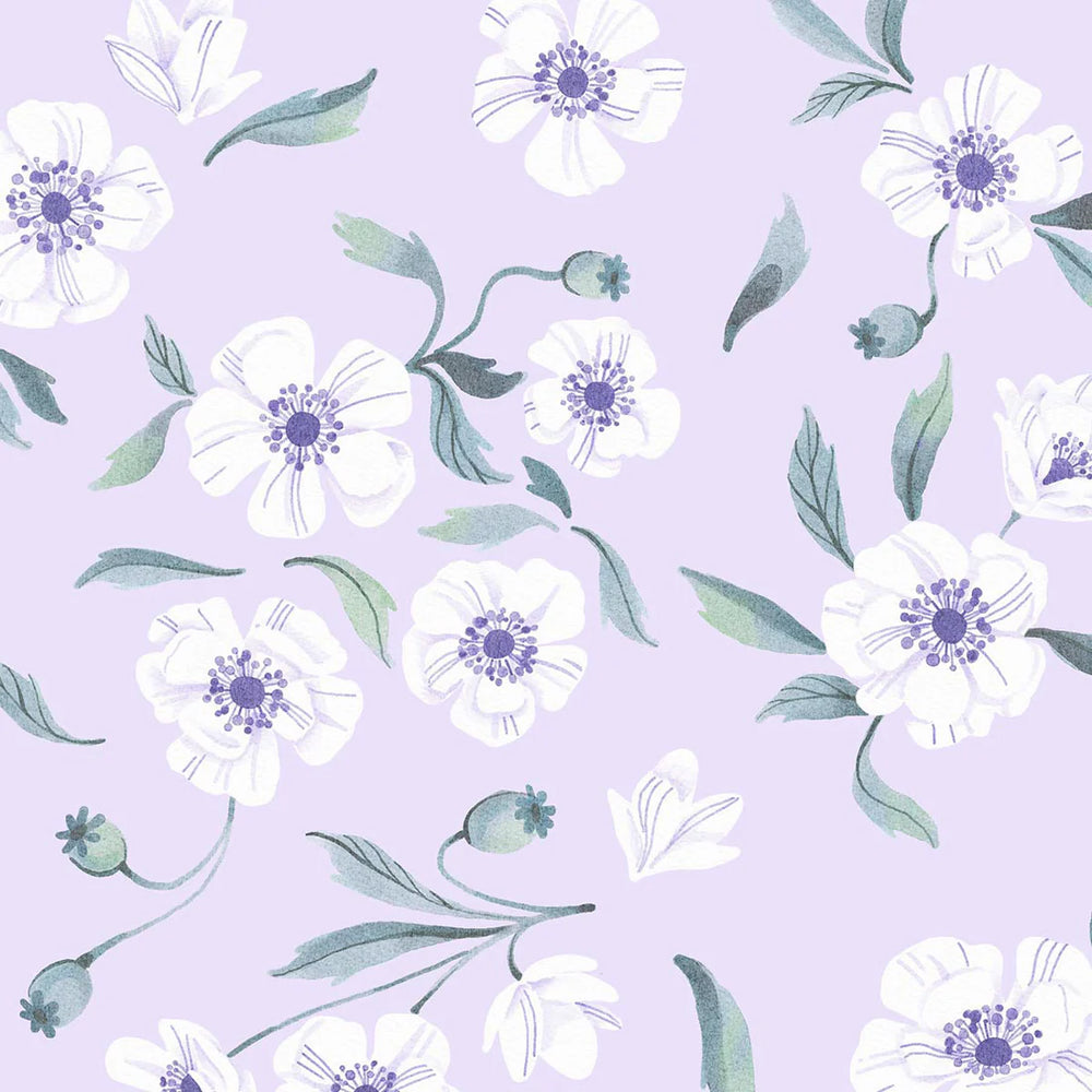 Lavender Bow - White Poppy Classic Footie