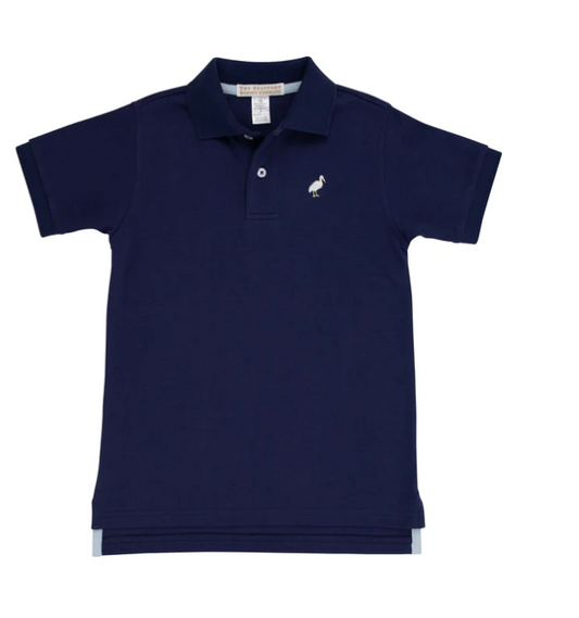 The Beaufort Bonnet Company - Nantucket Navy Prim and Proper Polo SS-Pima