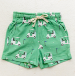 Little Paper Boat - Golf Print Knit Shorts