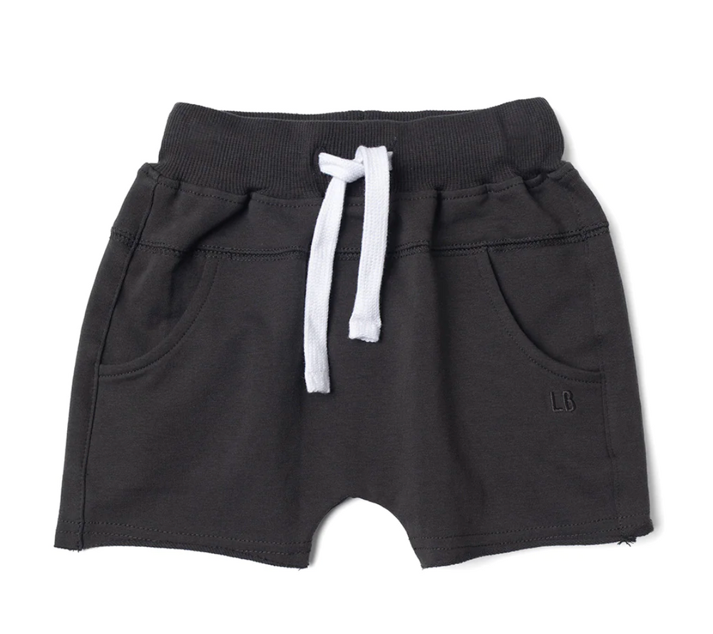 Little Bipsy - Charcoal Raw Edge Harem Shorts
