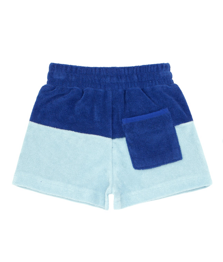 Minnow - Boys Pacific Cove Blue Colorblock French Terry Short