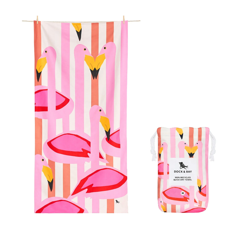 Dock & Bay - Large Kids Quick Dry Towels - Flamboyant Flamingos