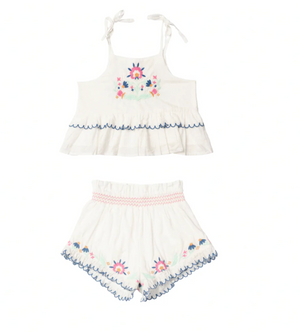 Lali - Pearl Summer Blossom Set with Embroidery