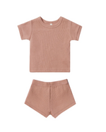 Quincy Mae - Rose Waffle Shortie Set