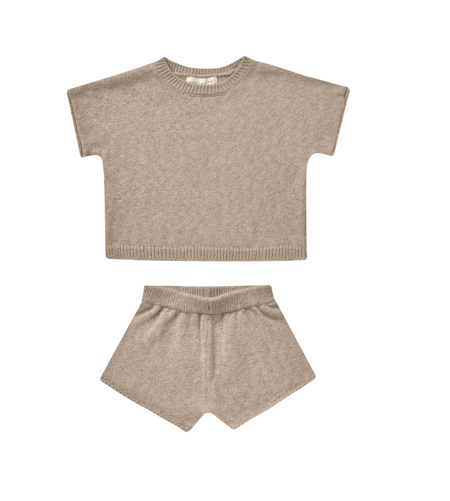 Quincy Mae - Heathered Oat Relaxed Summer Set